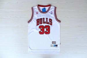 Maillot De Basket Chicago Bulls Scottie Pippen 33 Eyed Engrener Fan Version Blanc